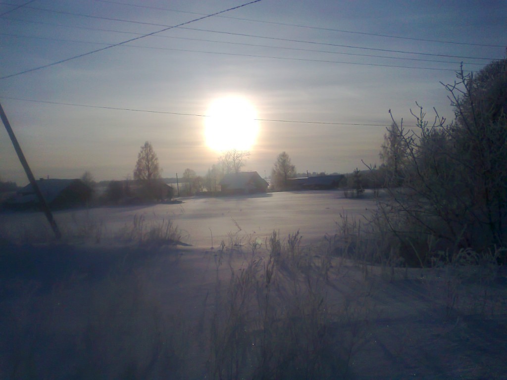 Зимний вечер в деревне Шабалинского района